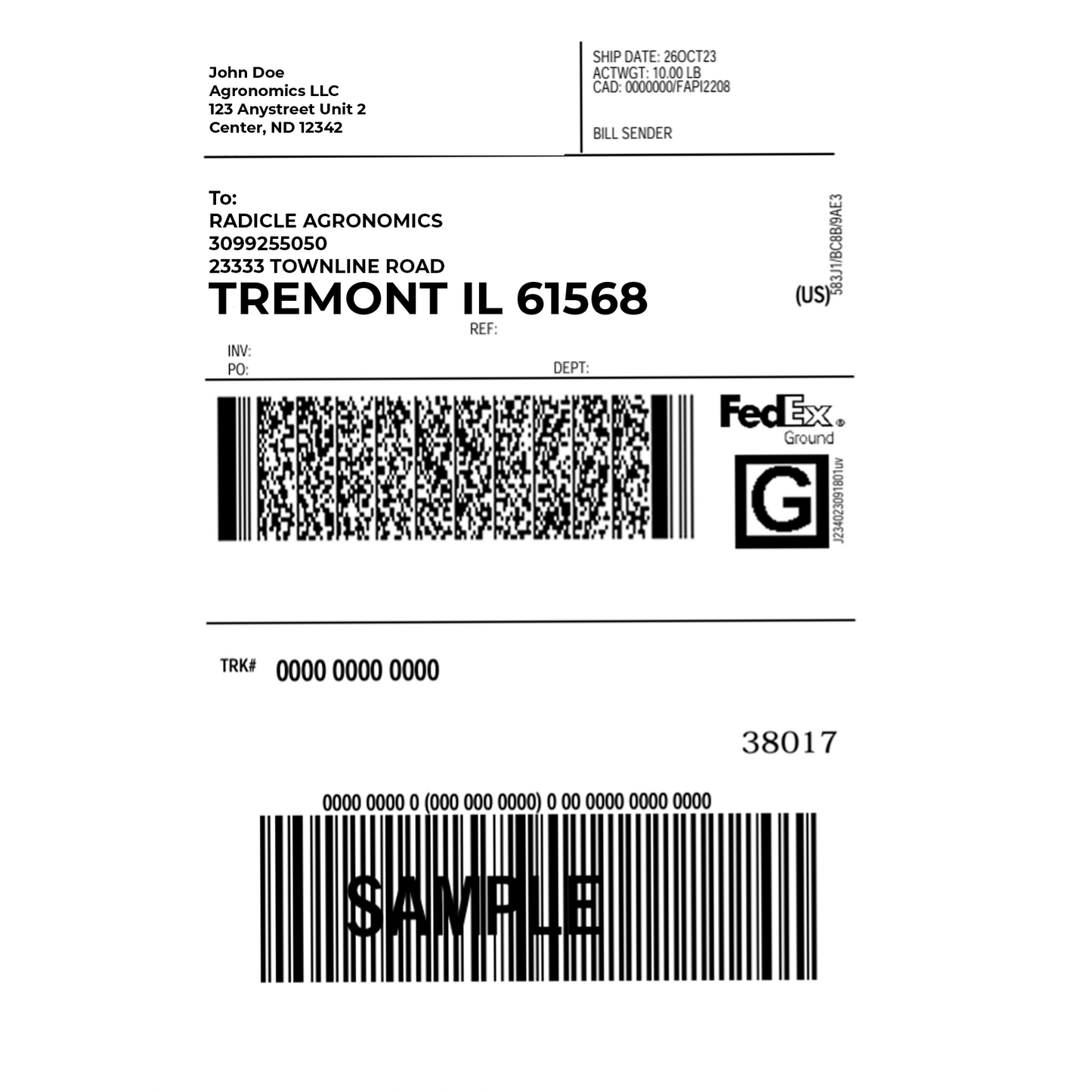 Lab Shipping Label