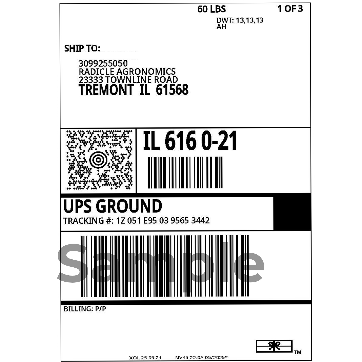 Lab Shipping Label